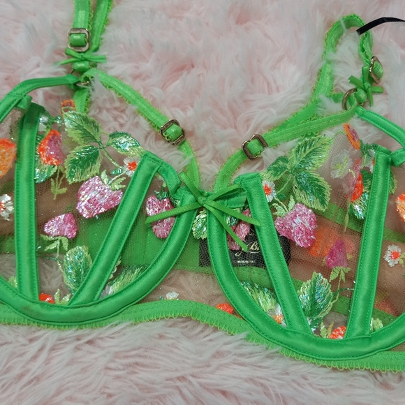 GARTER BELT SOLD! Honey Birdette luxury lingerie 🍓 & 🌸 set! - Picture 8 of 16